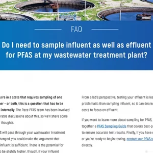 Pace Analytical PFAS FAQ - Influent or Effluent