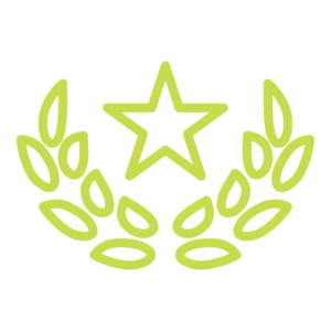 Star and branches green line icon