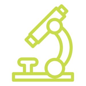 Microscope icon - green line icon.